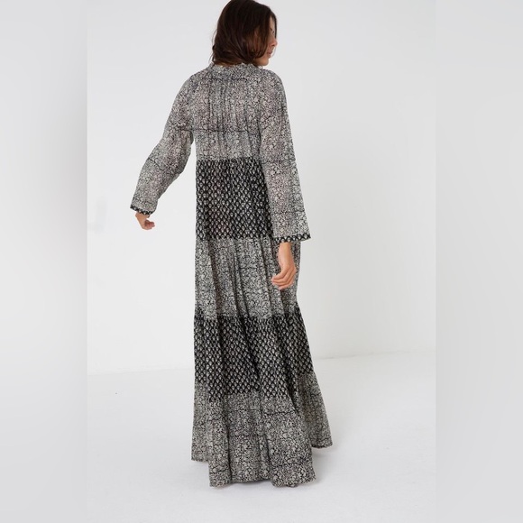 Charlie Joe Palma Blue Print voluminous Maxi Dress - Picture 3 of 11